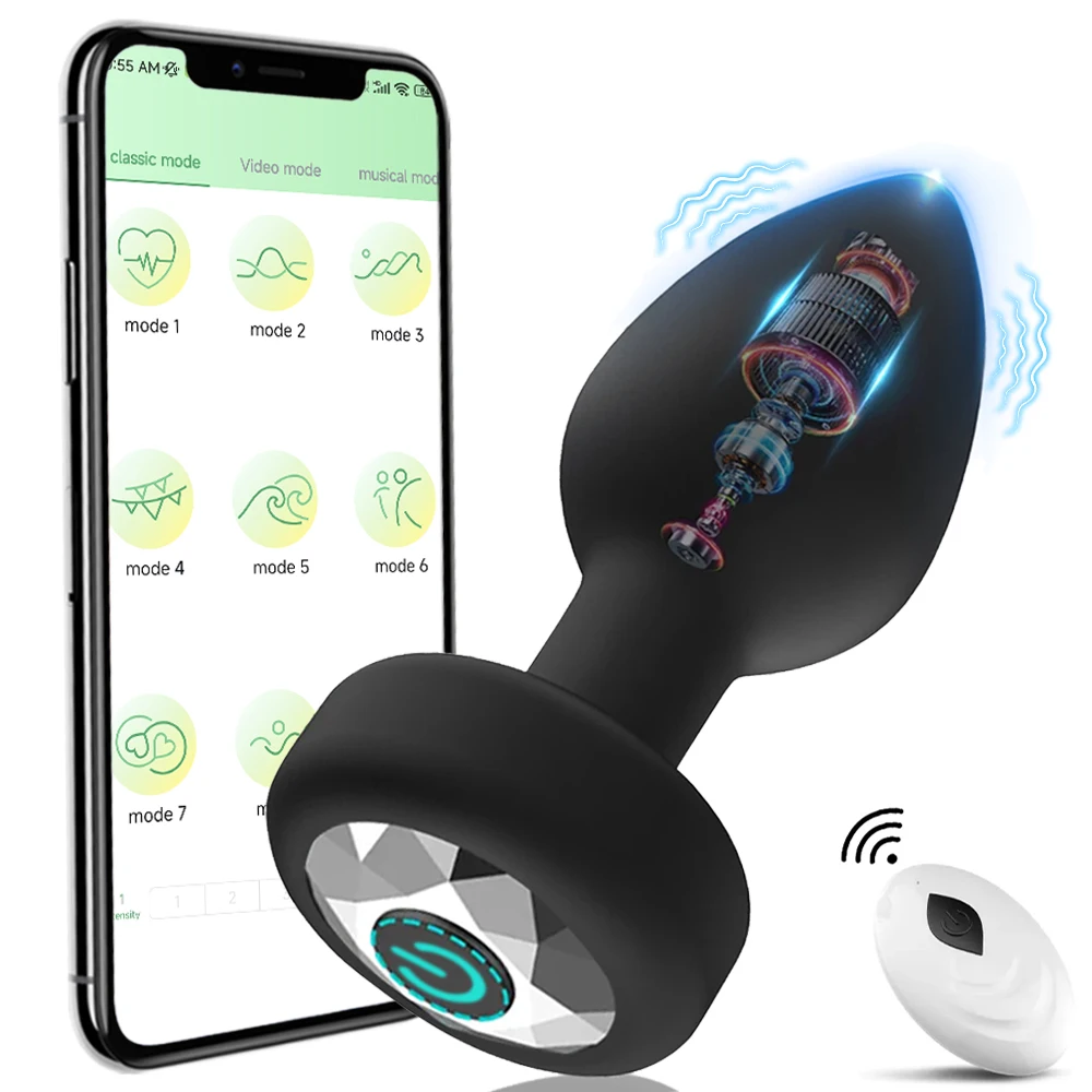 APP Wireless Control Anal Vibrator Butt Plug Men Prostate Massager Stimulator Fe