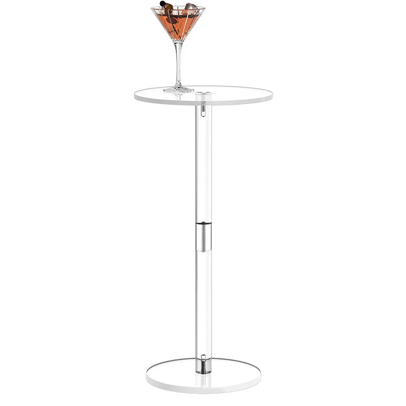Acrylic Transparent Coffee Table Clear Drink Table Small Round End Modern Living