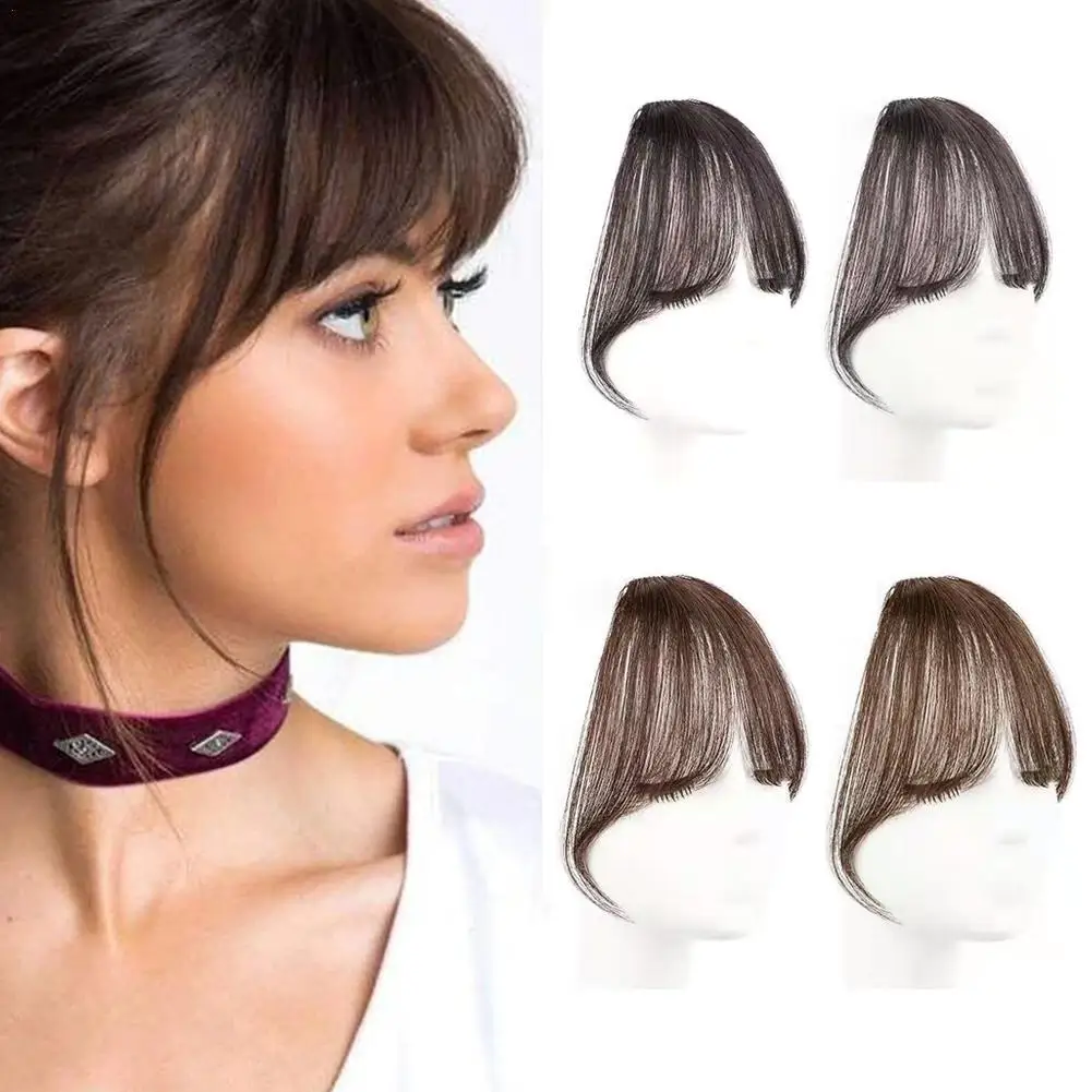 Air Bangs Wig For Women With Natural Front Forehead Invisible Hair Patch Round F