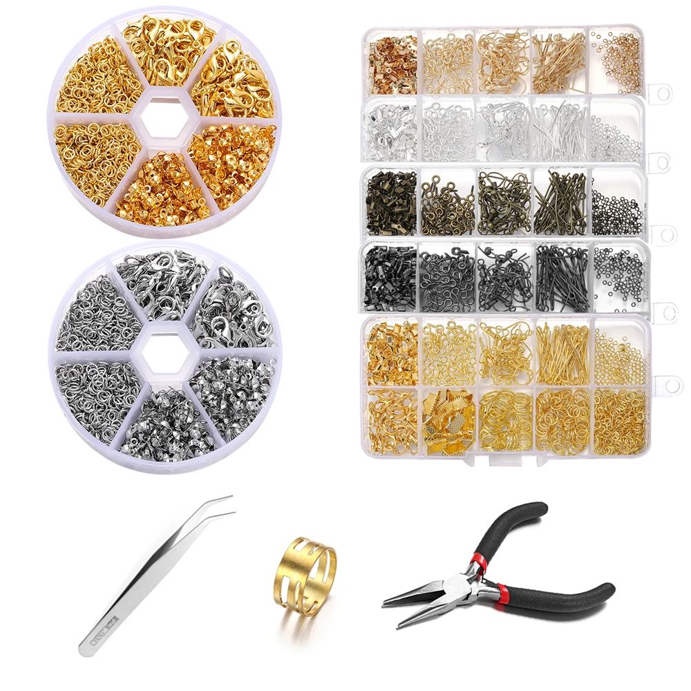 Alloy Accessories Jewelry Findings Set Repair Tools Lobster Clasp Open Jump Ring