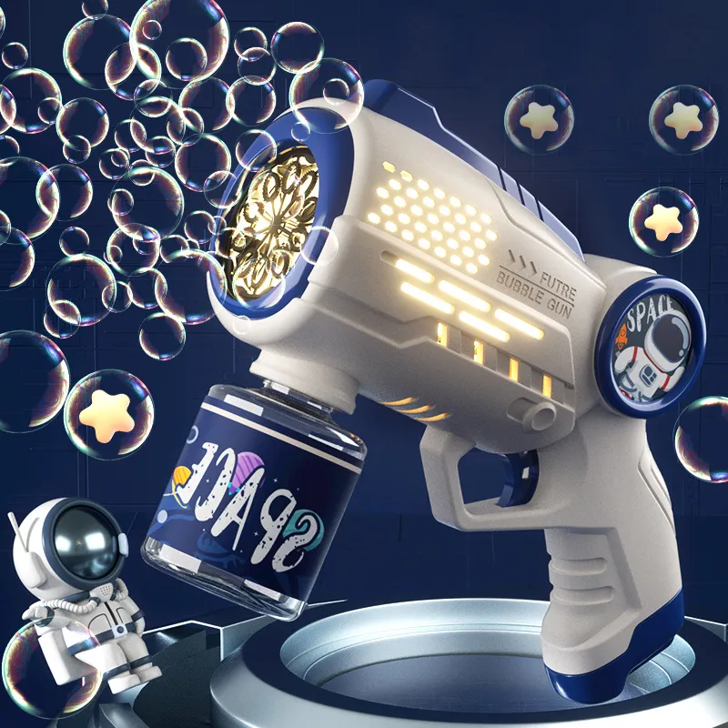 Astronaut Electric Automatic Light Bubble Machine Bubbles Gun Summer Beach Bath 