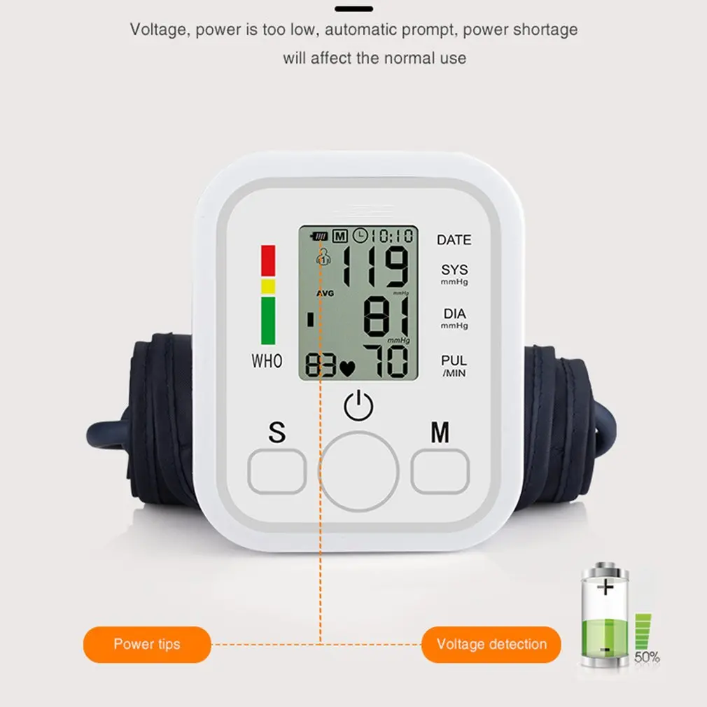 Automatic Digital ARM Blood Pressure Monitor Sphygmomanometer Tonometer Tensiome