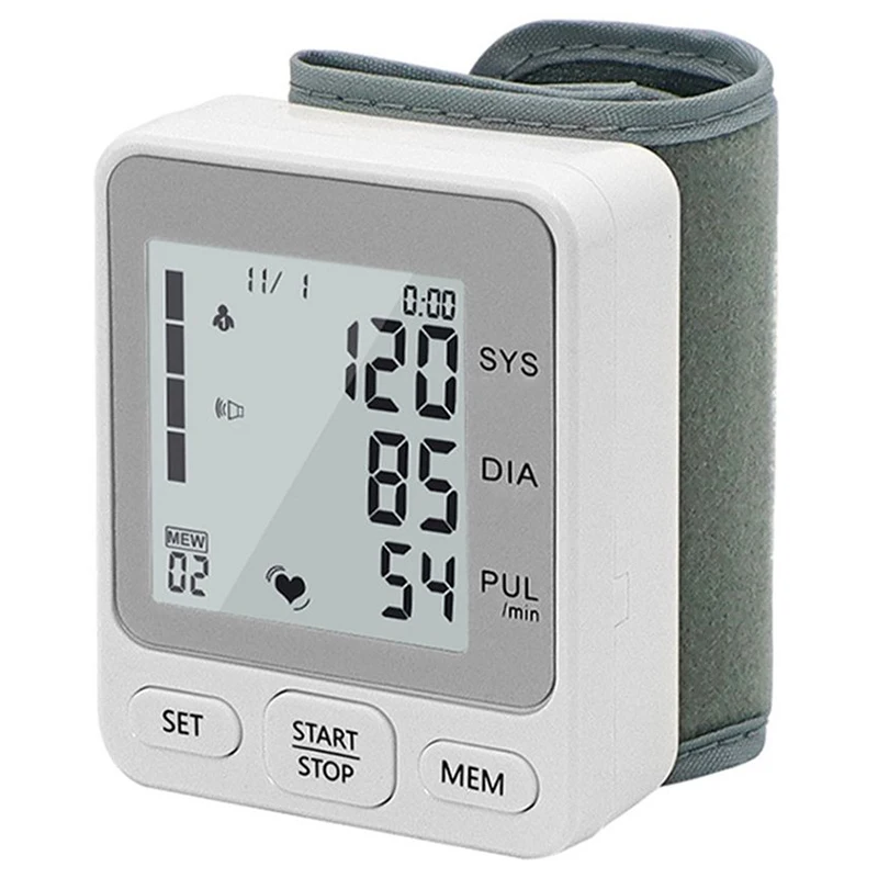 Automatic Wrist Blood Pressure Monitor Digital BP Tonometer Portable For Home El