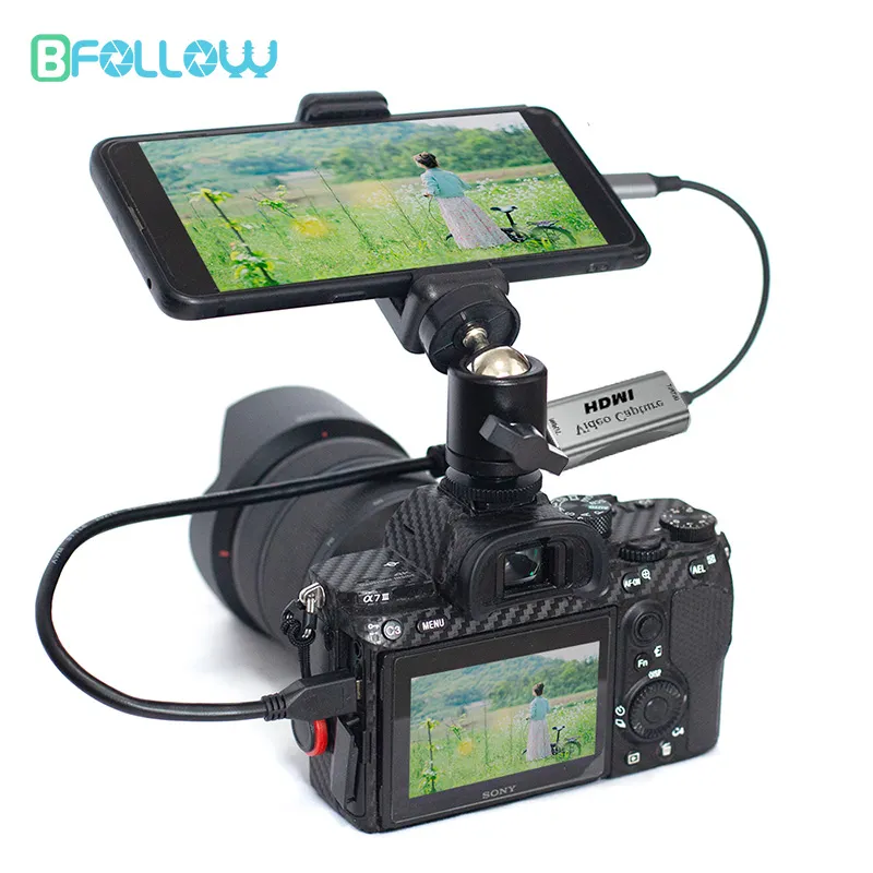BFOLLOW Android Phone Tablet as Camera Monitor Camcorder HDMI Adapter for Vlog Y