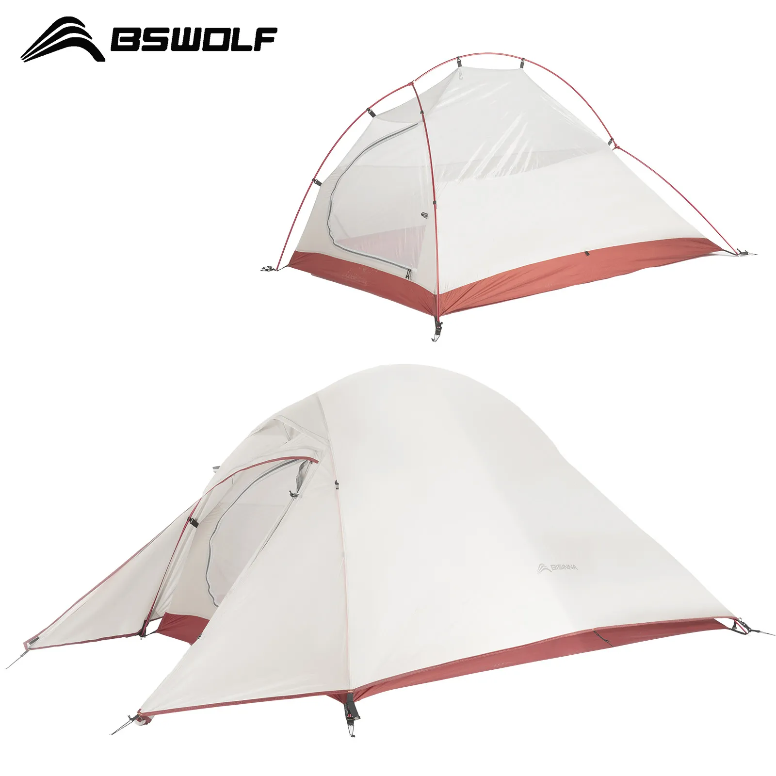 BSWolf Ultralight Camping Tent Backpack Tent 20D Nylon Waterproof Outdoor Hiking