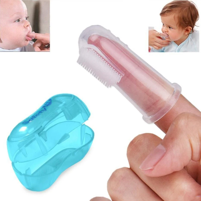 Baby Finger Toothbrush With Box Silicone Infant Tooth Brush Rubber Cleaning Soft