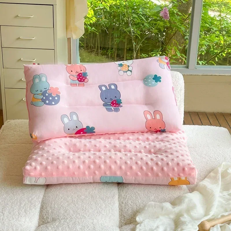 Baby Pillow Newborn Pure Cotton Neck Pillow Breathable and Comfortable Cartoon A