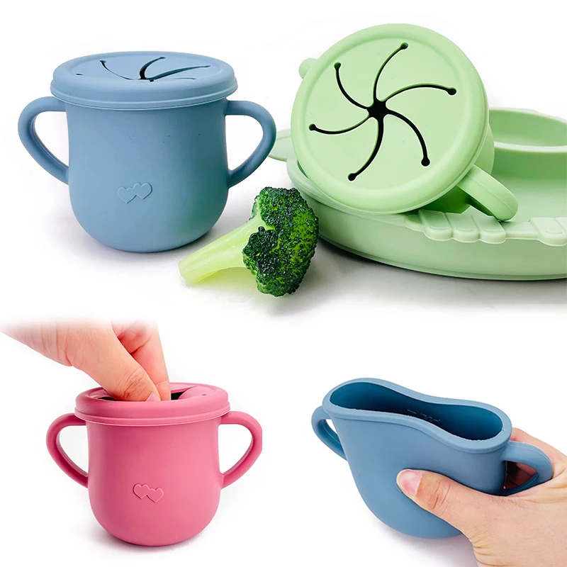 Baby Silicone Feeding Cups Portable Drinkware Sippy Food Food Grade Learning Cup