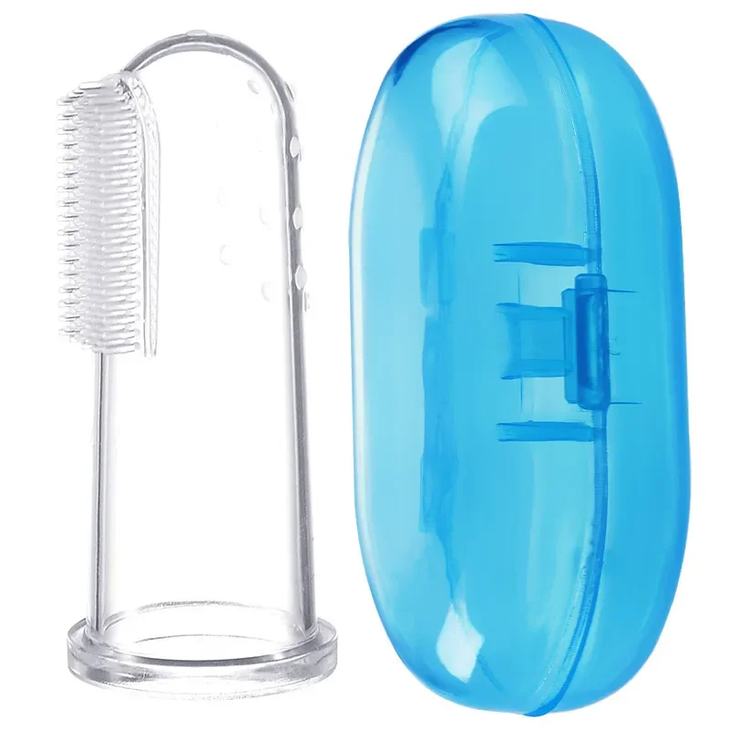 Baby Toothbrush Dental Care Kids Silicone Clear Finger Brush Teether Massage Sof