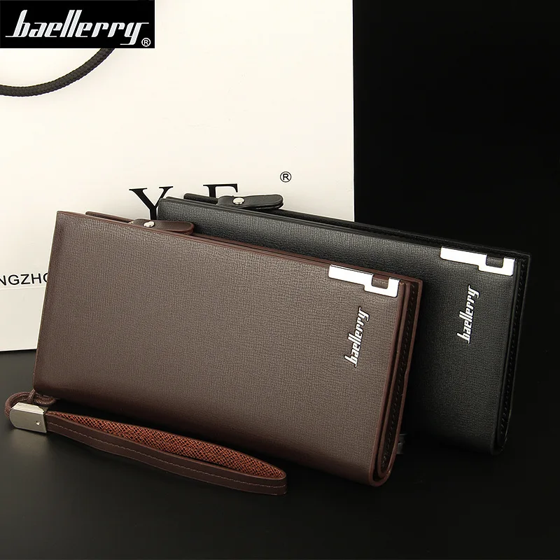 Baellerry Men Long Wallets Large Capacity Zipper Handbag Card Holder Male Purse 