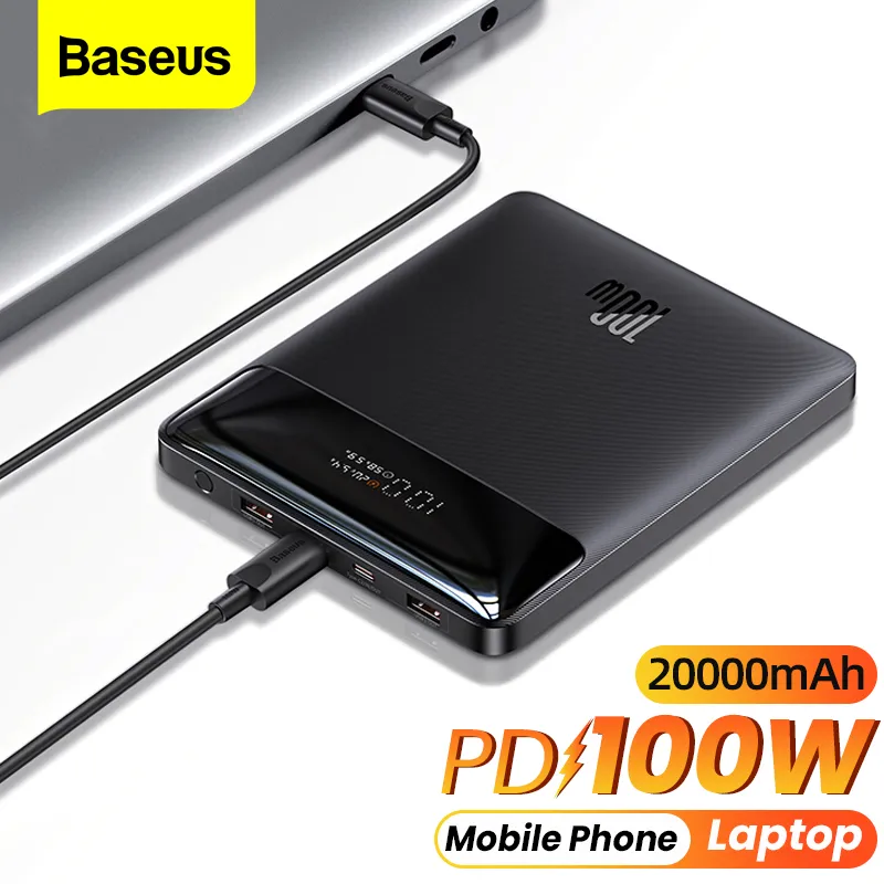 Baseus 100W Power Bank 20000mAh USB Type C PD Fast Charging Powerbank Portable E
