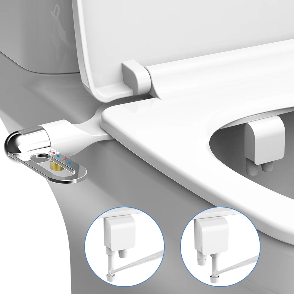 Bidet Toilet Seat New Lightweight Ultra-thin Non-Electric Double Nozzle Adjustab