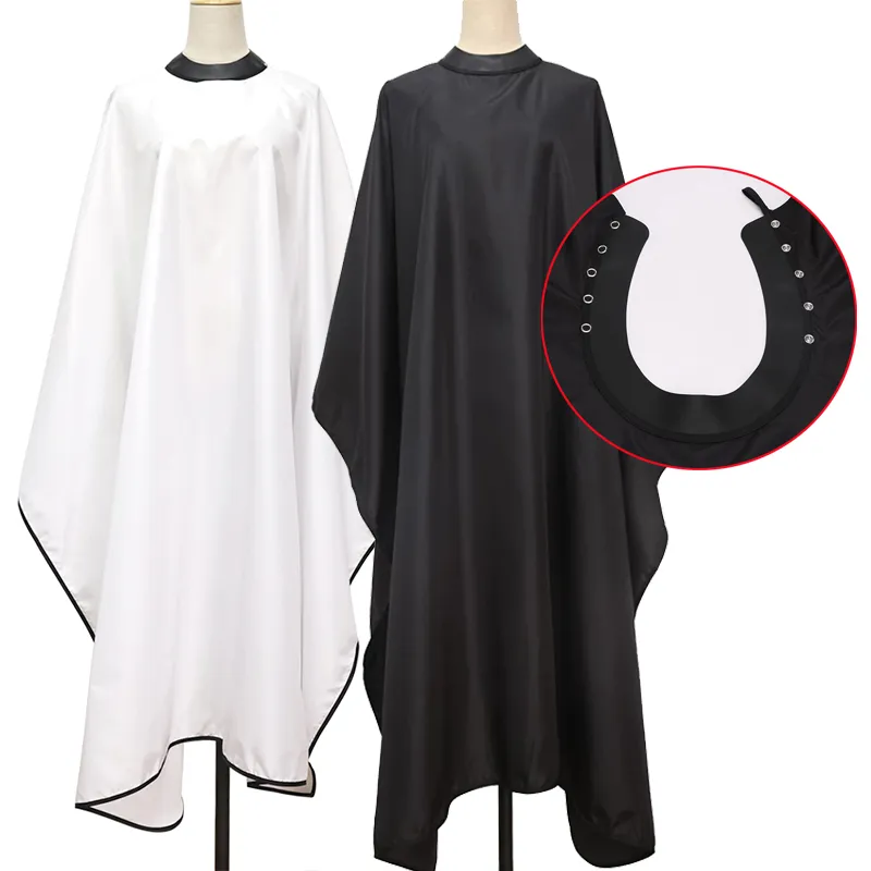Black White Hair Cutting Cloth Pro Salon Hairdressing Cape Gown Barber Silicone 
