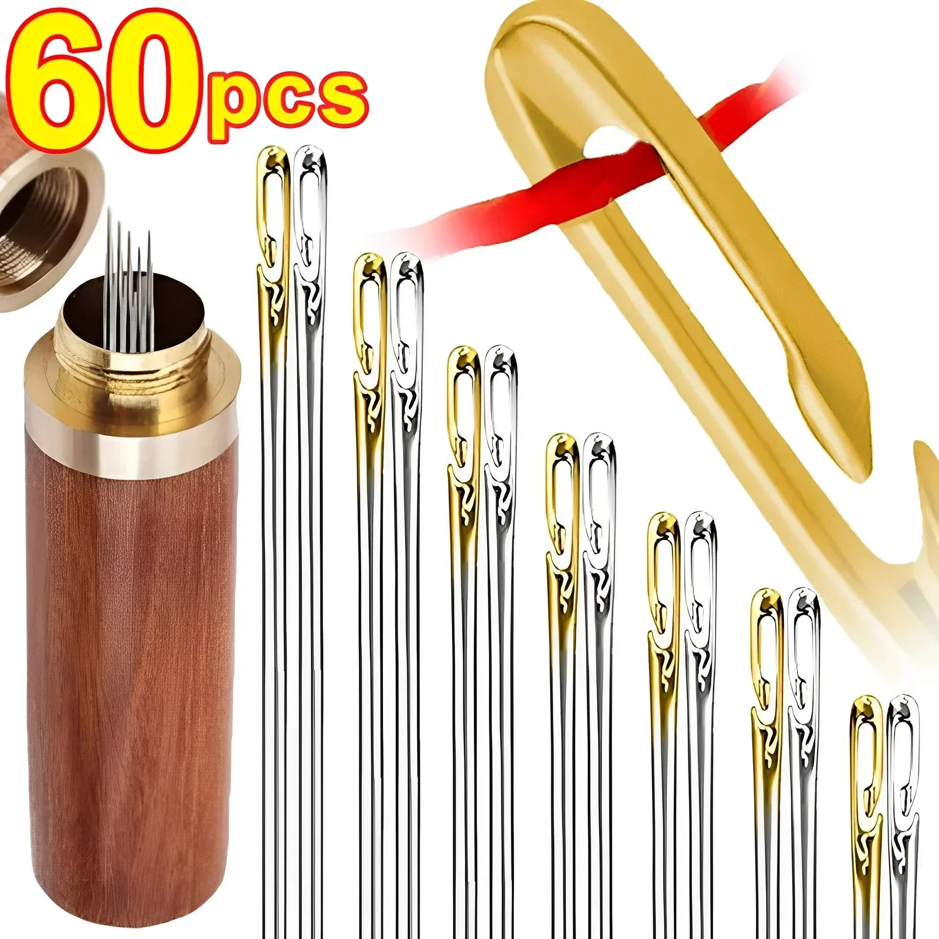 Blind Sewing Needles Elderly Big Hole Stainless Steel Needle for Sewing Househol
