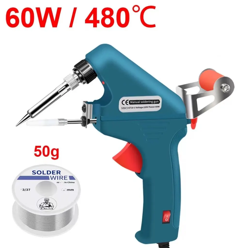 Blue Soldering Iron 60W Eagle Beak Endothermic Handheld Gun 50G Wire Heated Hous