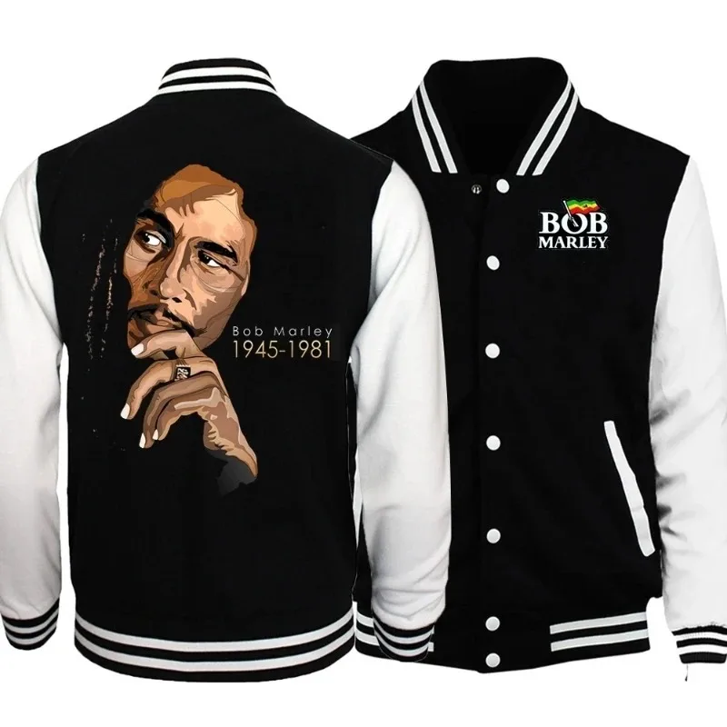 Bob M-Marleys Jacket Cool Coat Sweatshirts Trend Women Men Hoodie Baseball Unifo