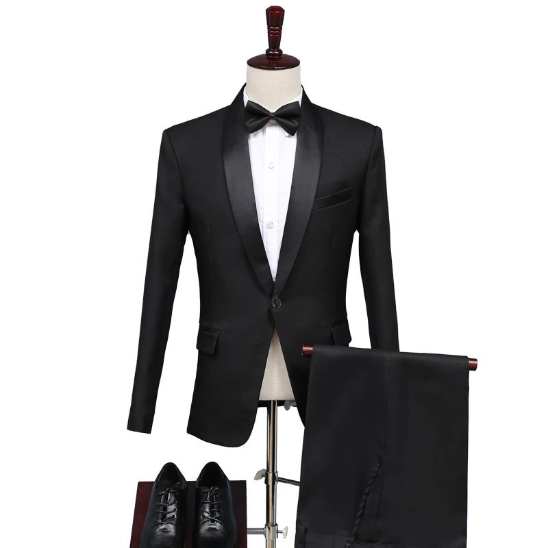 Boutique (Blazer + Trousers) Men's British Style Elegant Fashion Casual Wedding 