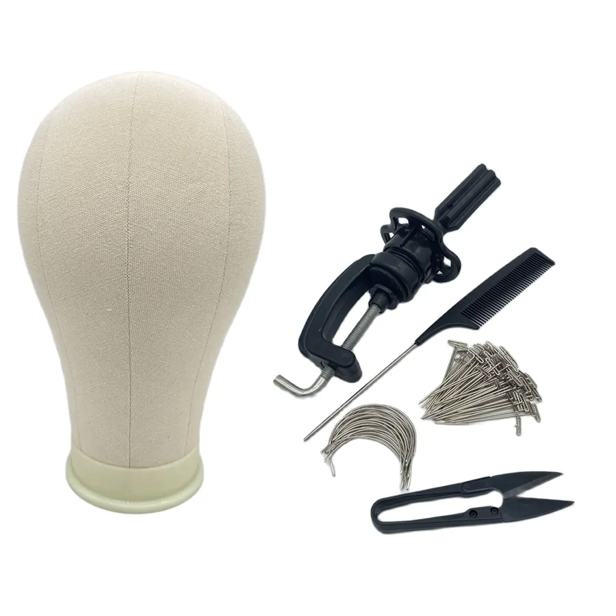 Canvas Block Head Kit Training Mannequin wig Head Display Styling Mannequin Mani