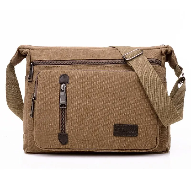 Canvas Shoulder Bag Bottle Men Women Casual Simple Fashion Retro Crossbody Cross