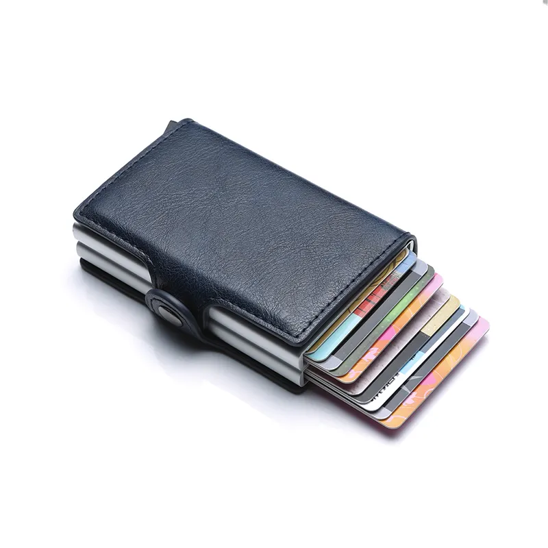 Carbon Fiber Credit Card Holder Mens Double Anti Rfid Bank Cardholder Case Walle