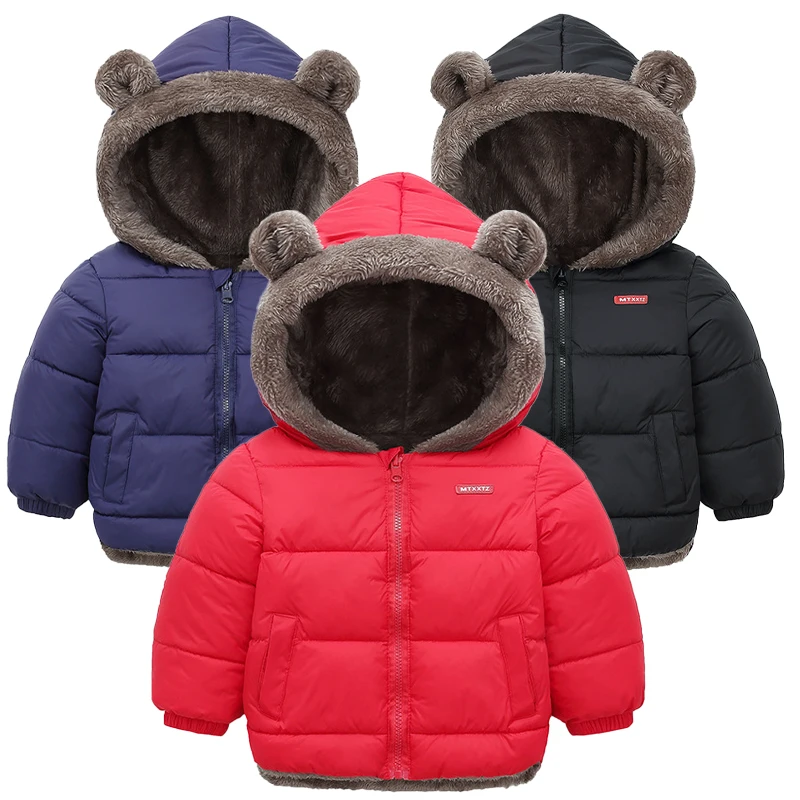 Cashmere Children Coat Autumn Winter Thicken Jacket Boys Girls Solid Color Hoode