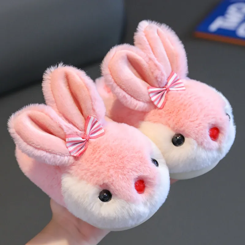 Children Winter Thick Slippers Kids Cotton-padded Shoes Baby Indoor Warm Slipper