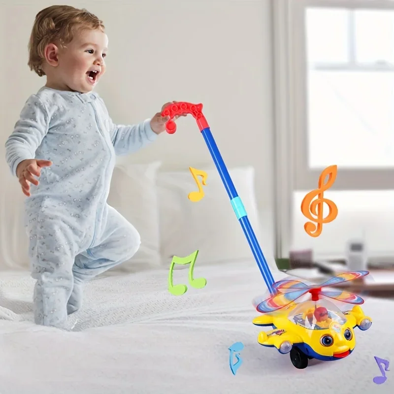 Children's Carts Baby Walker Toy Hand Push Toddler Toy Plane Car Toy Push Along 