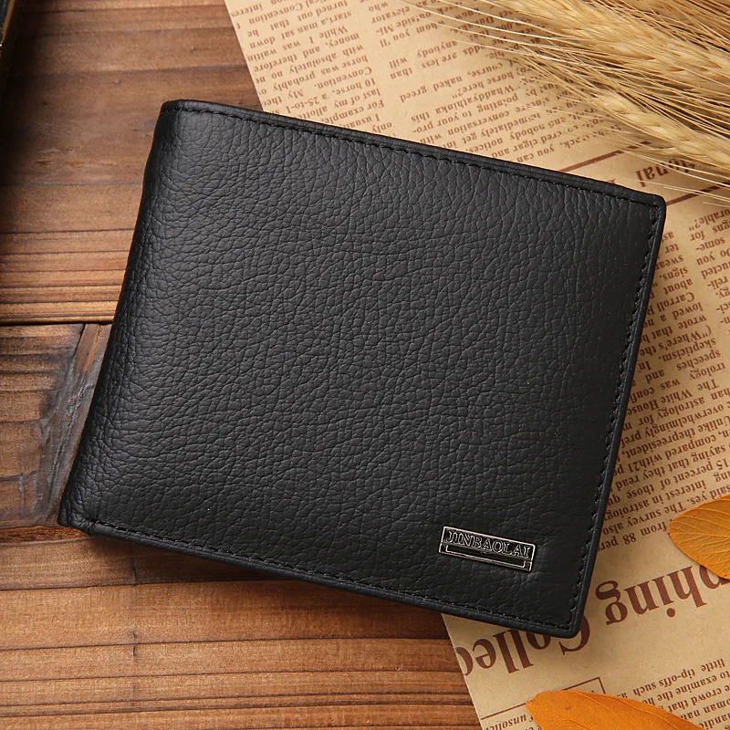 Classic Short Genuine Leather Men Wallets Fashion Coin Pocket Card Holder Men Pu