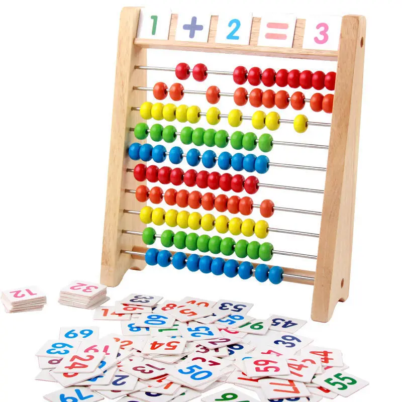 Classic Wooden Educational Counting Toy 100 Beads Preschool Math Learning Toys M