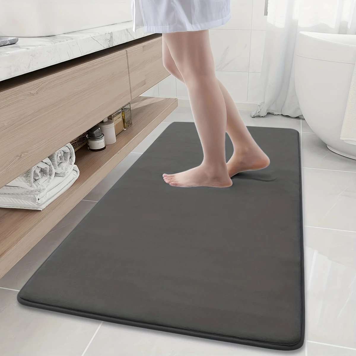 Bathroom Mat Coral Fleece Non-slip Carpet In Bathtub Floor Rug Shower Room Doorm