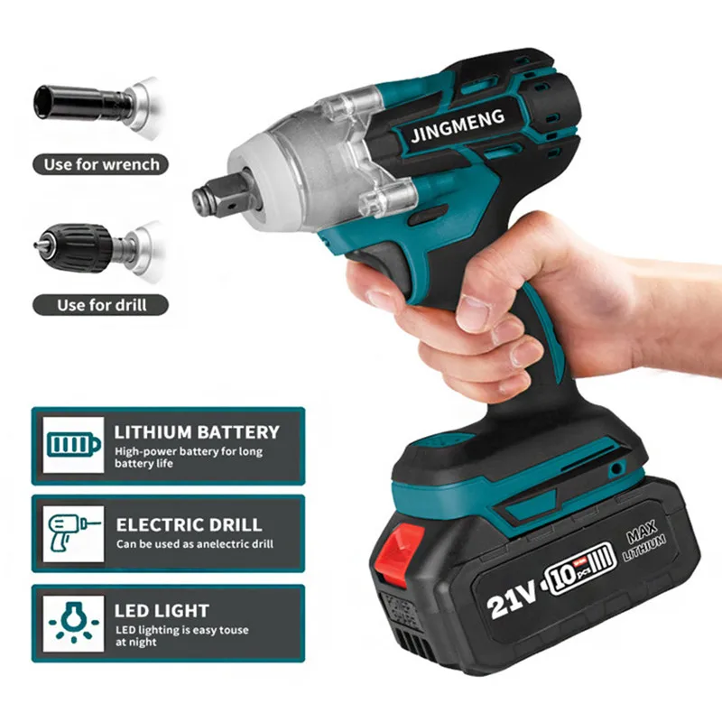 Cordless Electric Impact Wrench Brushless Electric Wrench Hand Drill Socket Powe