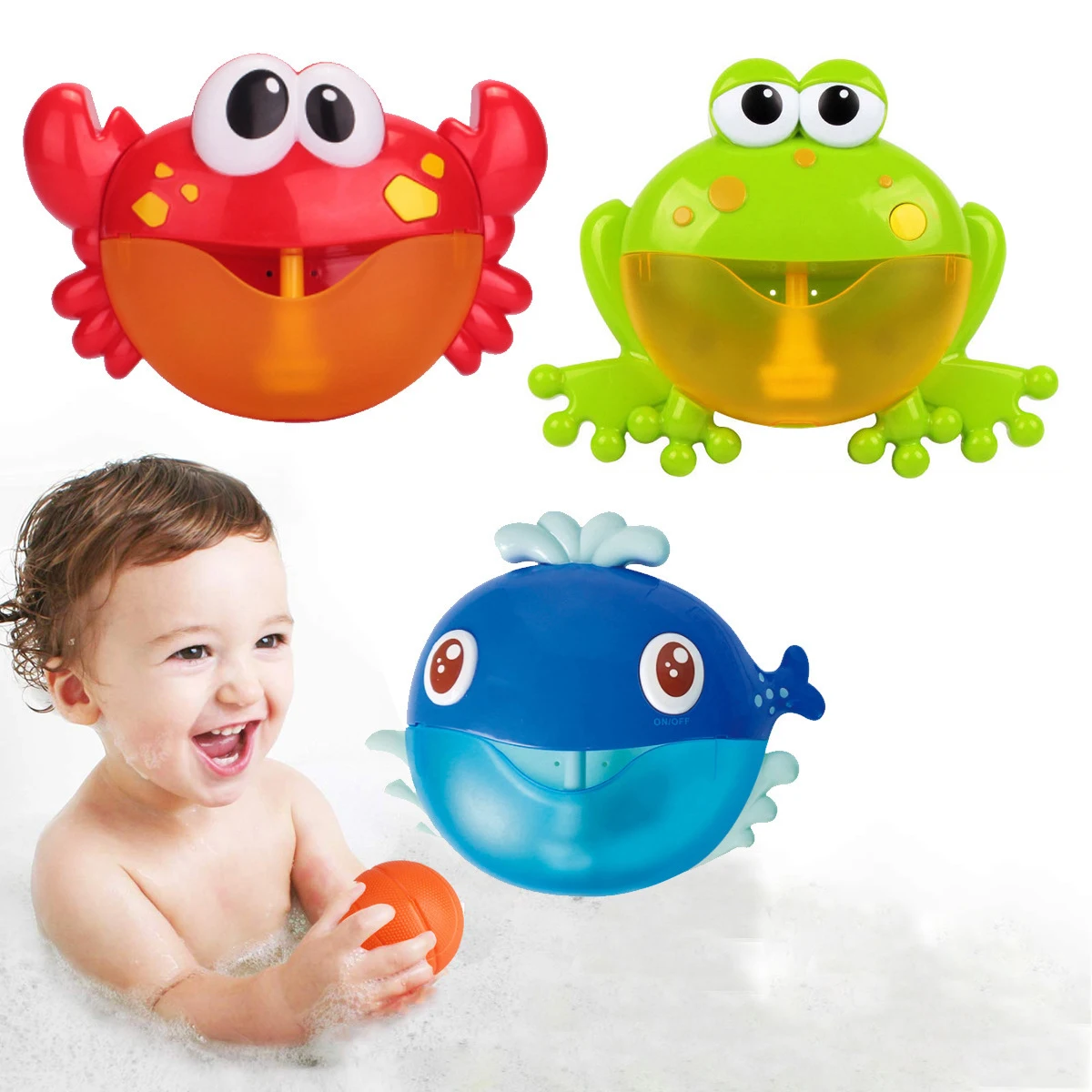 Crab Bubble Soap Machine Baby Bath Electric With Music Toys Kids Frog Machine Au