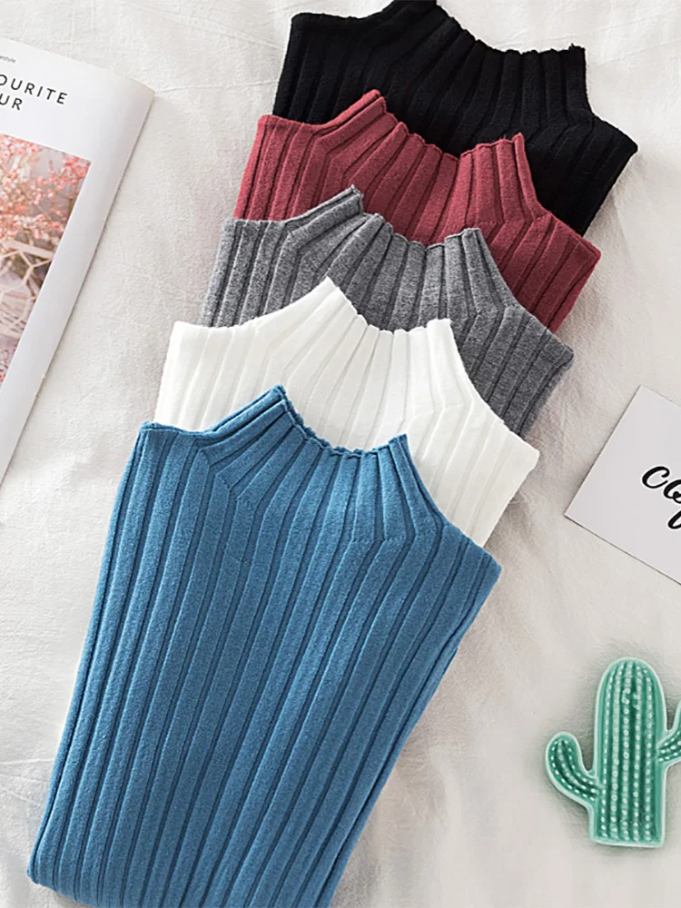 Croysier Pullover Ribbed Knitted Sweater Autumn Winter Clothes Women 2023 High N