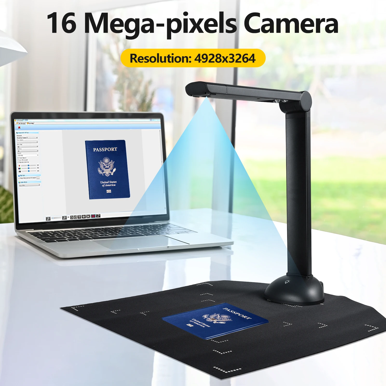 Document Camera Book Scanner A3 A4 Size LED Fill Light HD 16 Mega-pixels High Sp