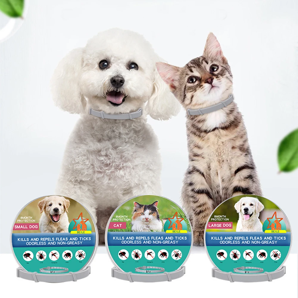 Dog Anti Flea Ticks Cats Collar Pet 8 Months Protection Natural Adjustable Neck 