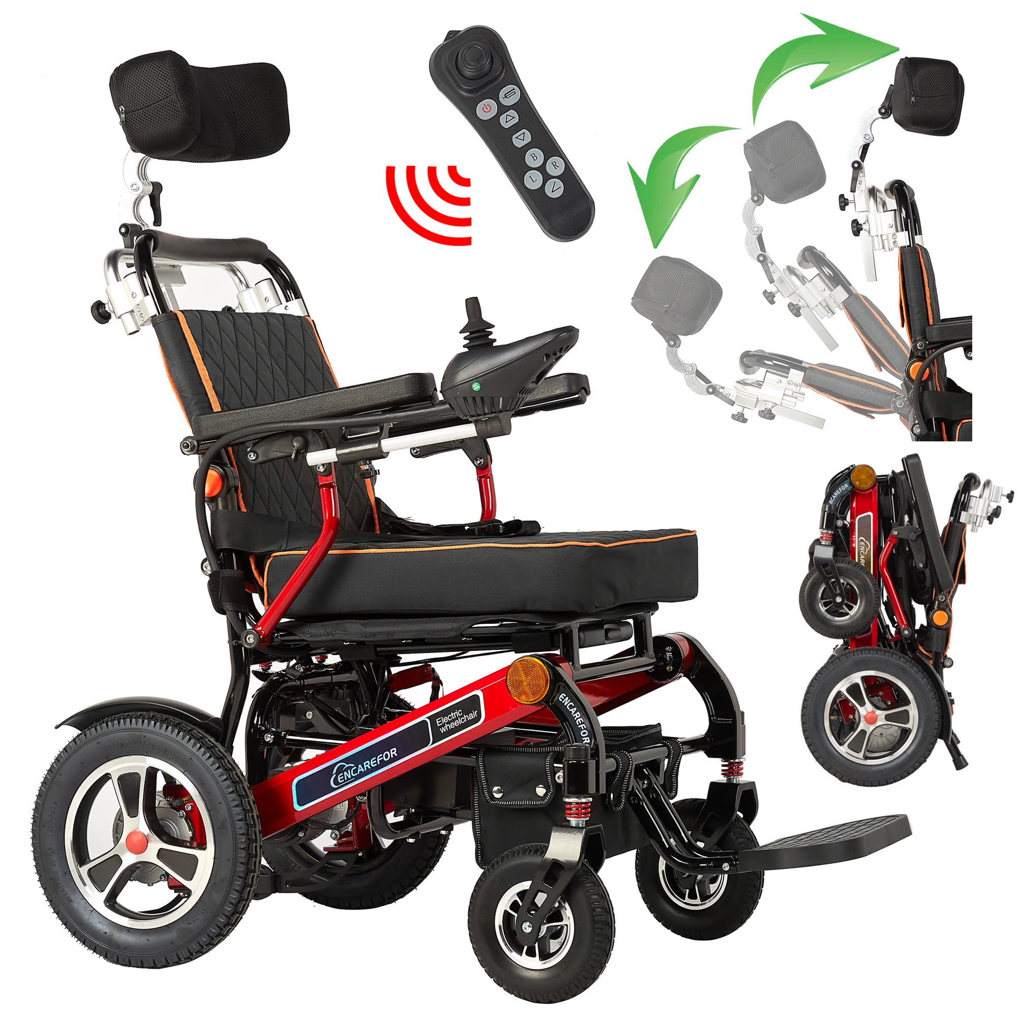 EU/USA Warehouse 600W Motor Electric wheelchair,Lightweight Foldable Powered Whe