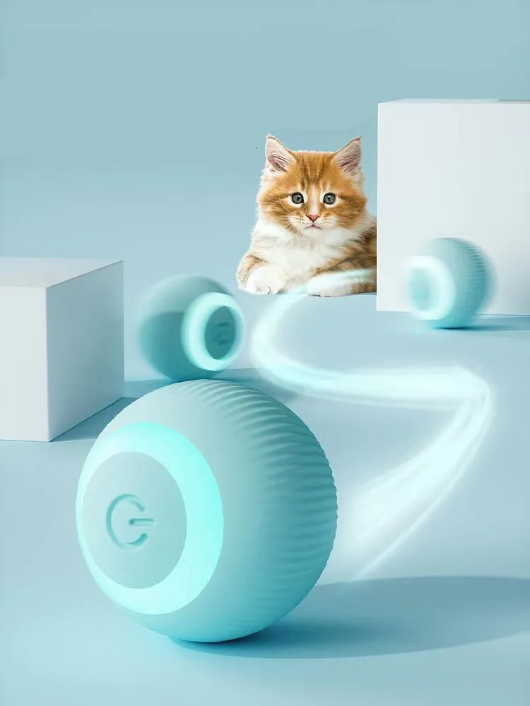 Electric Cat Ball Toys Automatic Rolling Smart Cat Toys for Cats Training Self-m