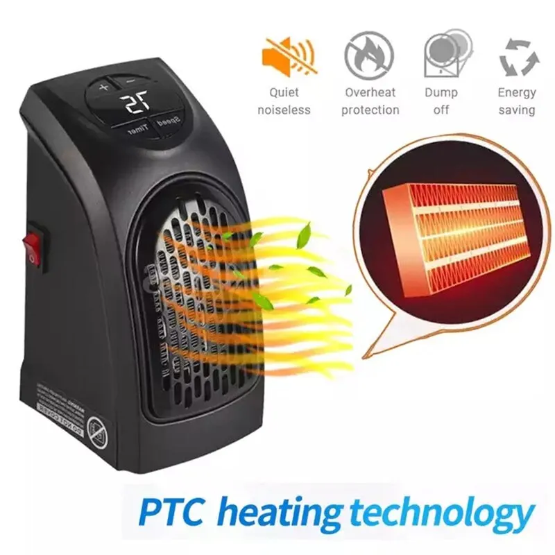 Electric Mini Fan Heater Warm Blower Portable Desktop Household Wall Home Heatin
