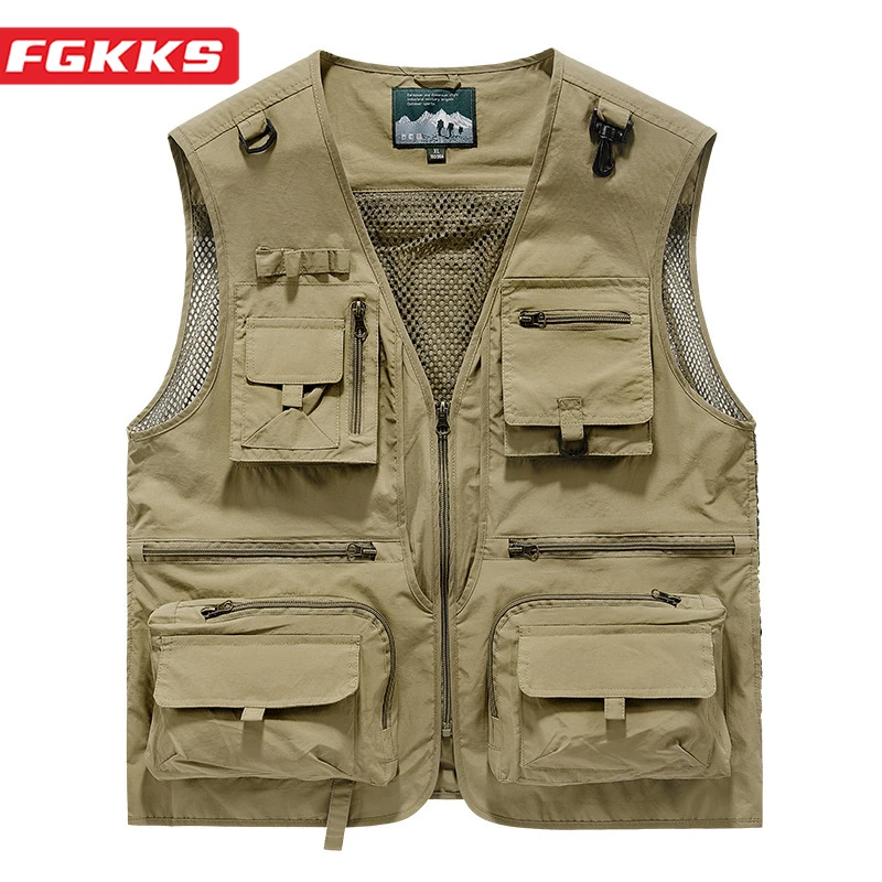 Outdoor Leisure Vest Men's New Multi-Pocket Breathable Outdoor Sports Coat High-
