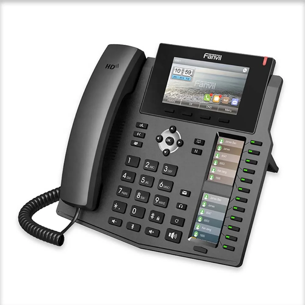 Fanvil X6u Sip IP Volp Phone Desktop And Wall Mount Installation System With 6 S
