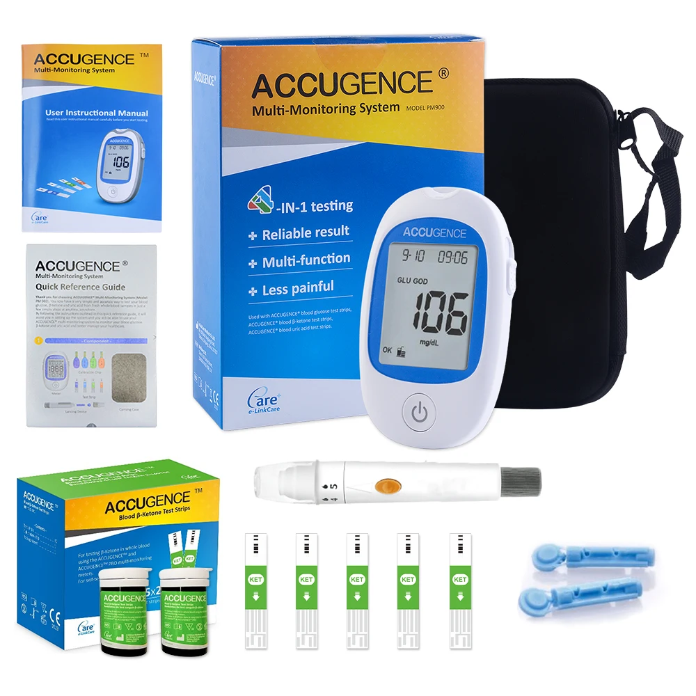 Fast Test Blood Ketone Meter Kit for Keto Diet with Ketone Monitor and Strips 30