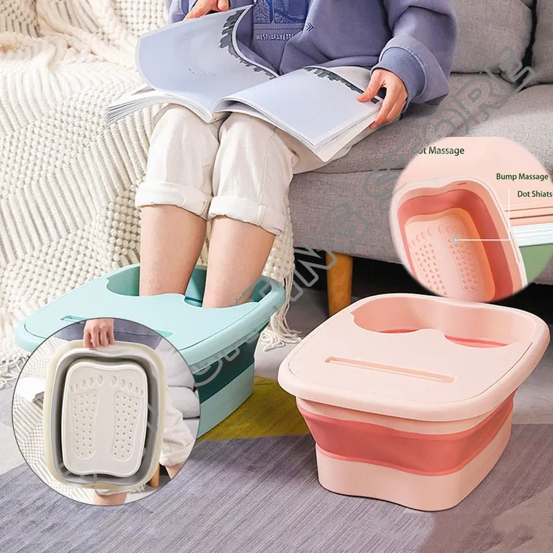 Foldable Footbath Massage Bucket Soaking Bucket Folding Basin Spa Foot Bath Buck