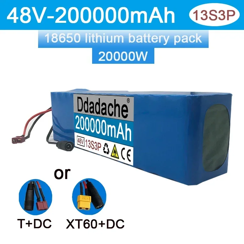 Lithium Ion Battery Pack 48V 200000mAh 20000W 13S3P XT60 48V Lithium Ion Battery