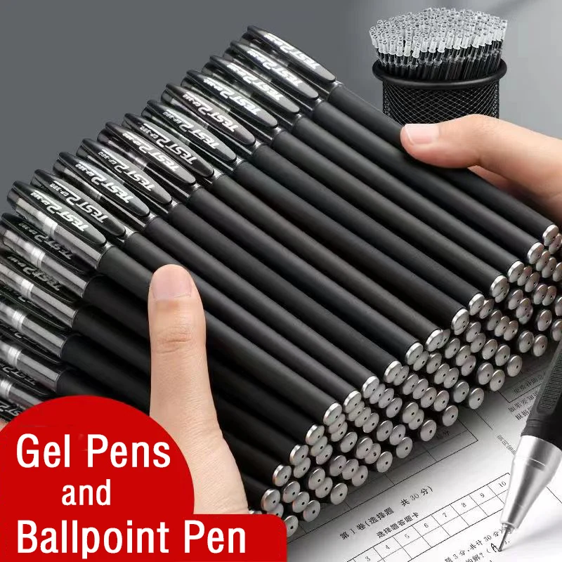 Gel pens Set Black Blue Red Refill Gel Pen Bullet Tip 0.5mm School & office Supp