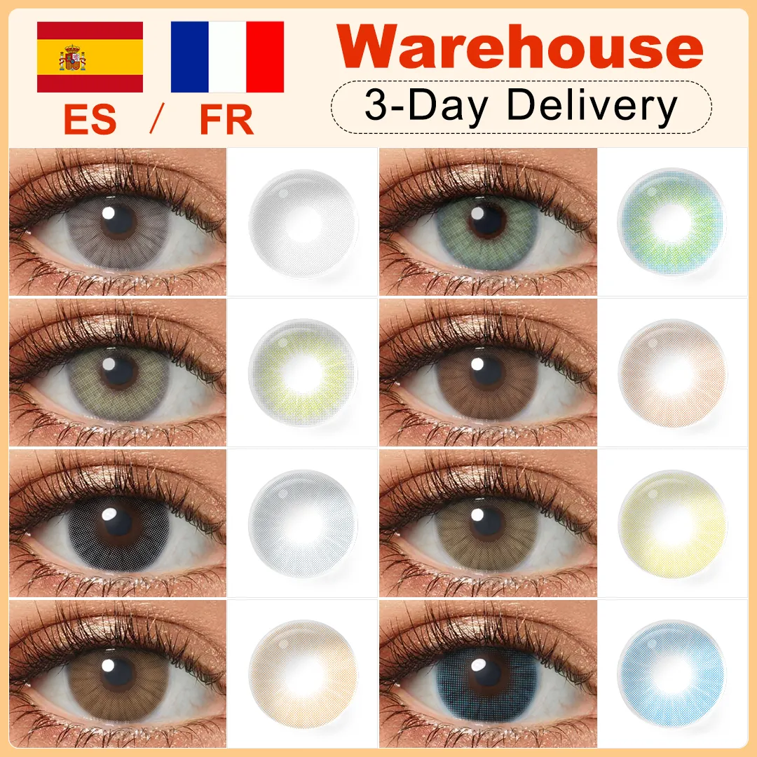HIDROCOR Color Contact Lenses For Eyes 1pair Yearly Natural Eye Color Lens Cosme