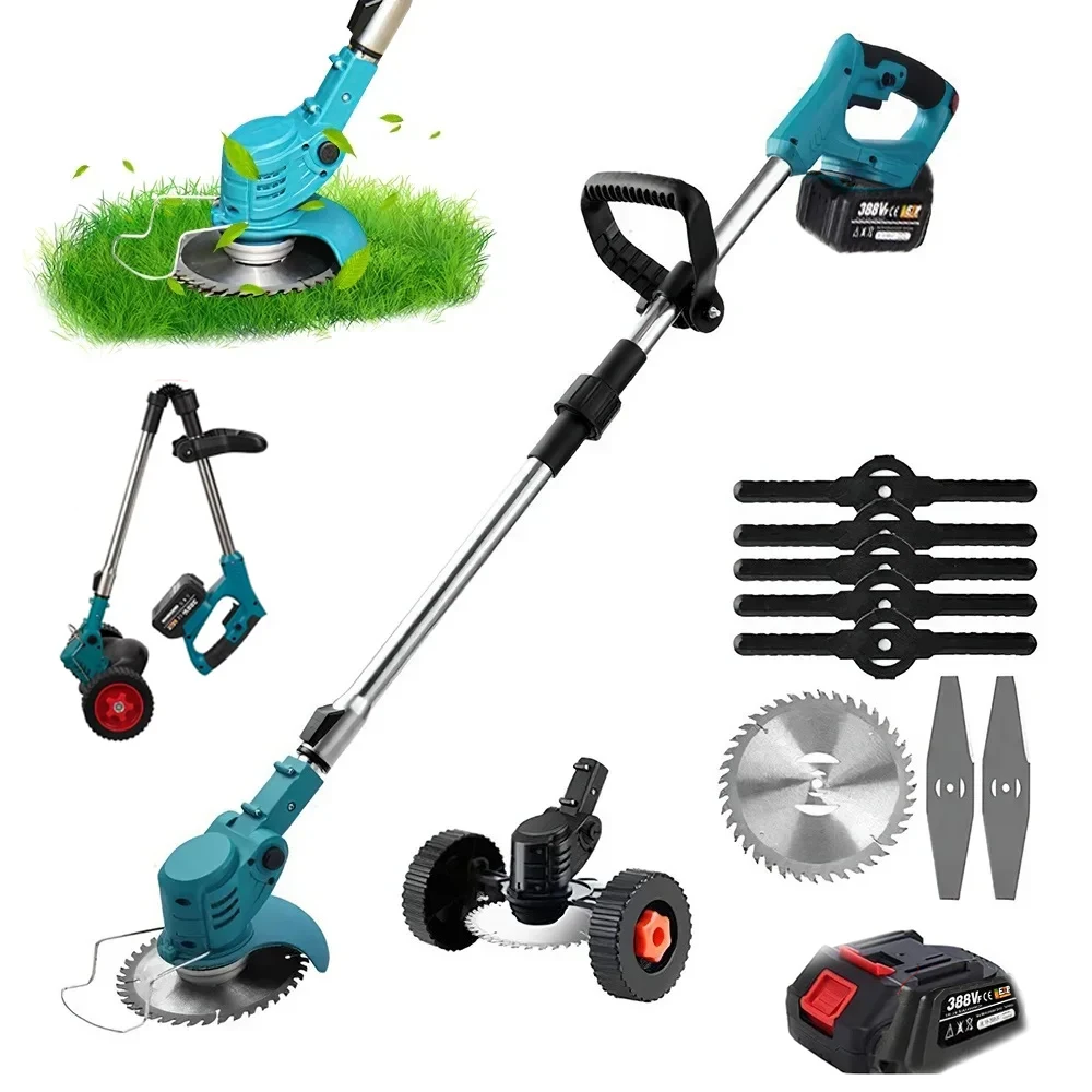 Hand-Held Electric Folding Mower With Adjustable Length 100CM-135CM For Home Gar