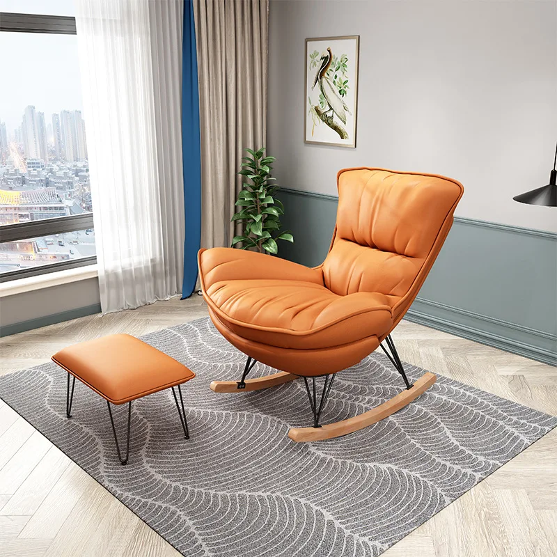 Home Lazy Living Room Sofa Nordic Style Lazy Leisure Rocking Chair Recliner Ligh