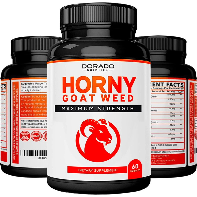 Horny Goat Grass Capsules - Male Performance Supplement to Increase Energy, Stam