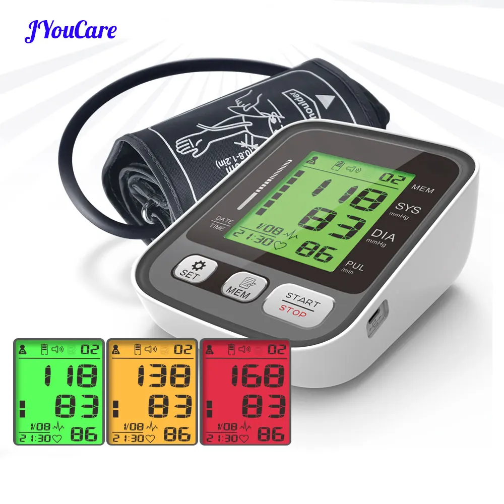 JYouCare Digital Lcd Upper Arm Blood Pressure Monitor Home Heart rate Meter Mach