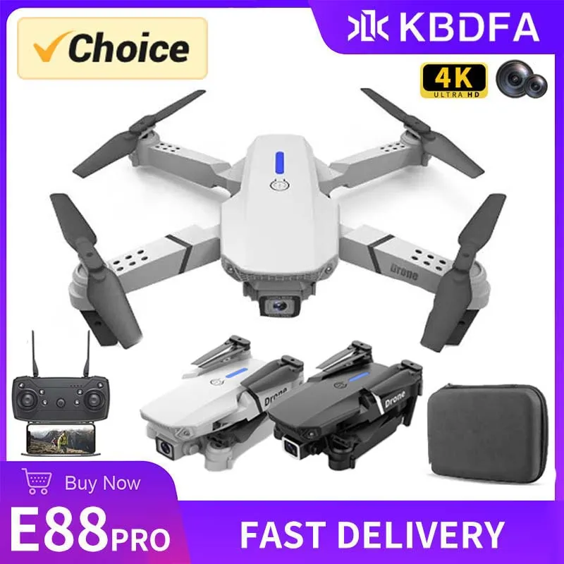 KDBFA New E88 Pro WIFI FPV Drone Wide Angle HD 4K 1080P Camera Height Hold RC Fo